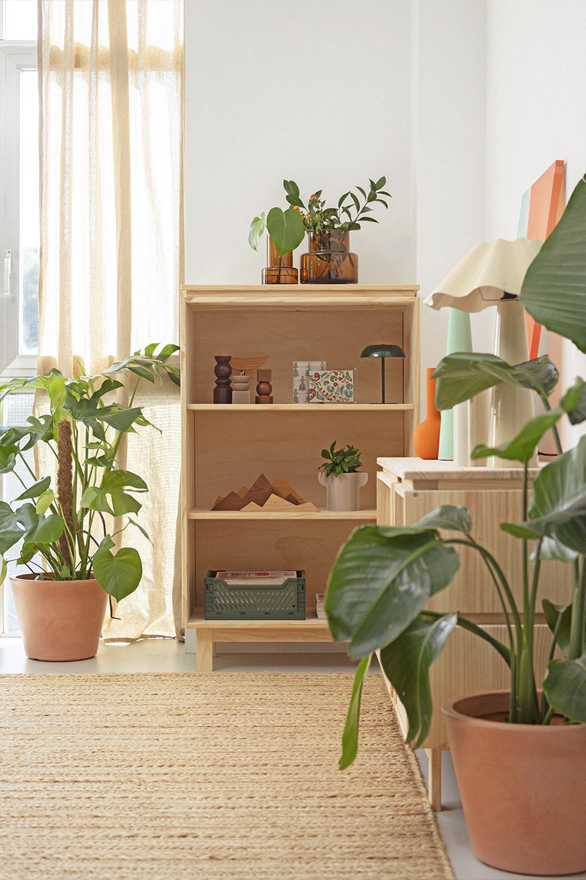 Imagen de ambiente 1 para:Estanter&iacute;a librer&iacute;a de madera natural